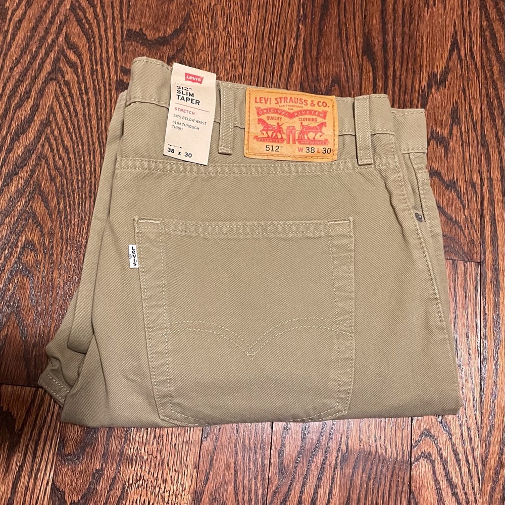 Levis 512 slim tapered khaki jeans